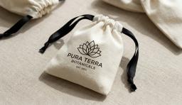 Small Basic Cotton Drawstring Pouch
